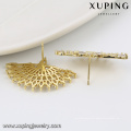 91903 xuping moda em forma de leque de design 14 k cor de ouro zircão pavimentou senhoras brincos